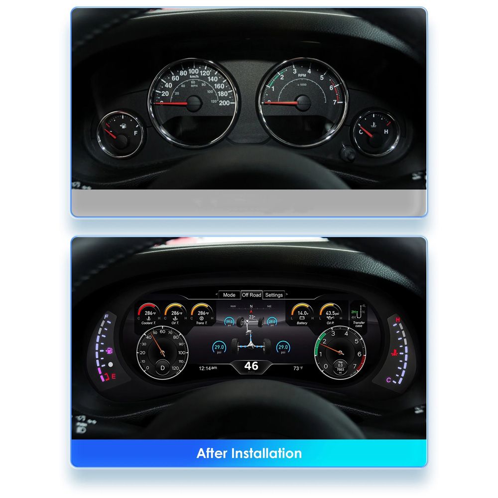 Digital Iq Ddd 295 Ic 12 3in Jeep Wrangler Jk Mod 2011 2017 Digital Dashboard Digital Iq